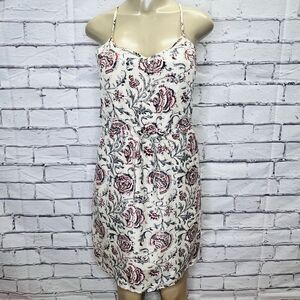 Madewell Multicolor Drawstring Flowy Waist Tie Floral Silk Ruched Dress Size 2